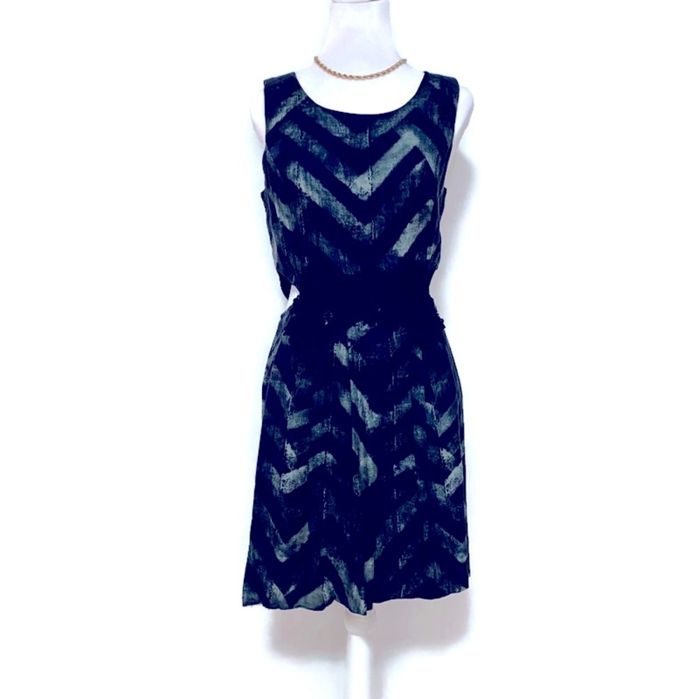 RACHEL Rachel Roy Navy/Green Cut Out Beach Dress